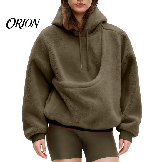 Sweat à capuche avec poche kangourou pour femme, Hoodie à poche porte-animal, Sweat à capuche à poche surdimensionnée, Pull polaire pour chien et chat