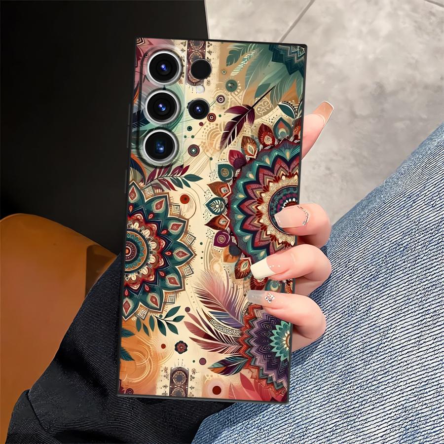 Retro Floral Pattern Funda Phone Cover Case for Samsung Galaxy S26 Ultra S23 Note 20 8 9 10 S10 S9 S20 Ultra S25 Plus S21 FE S24