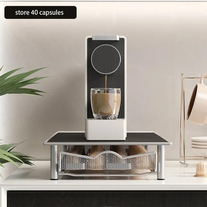 Practical Coffee Capsules Drawer Coffee Pod Holder 40pcs Capsules Organizer Storage Drawer Shelves Home Coffeeware Accessories