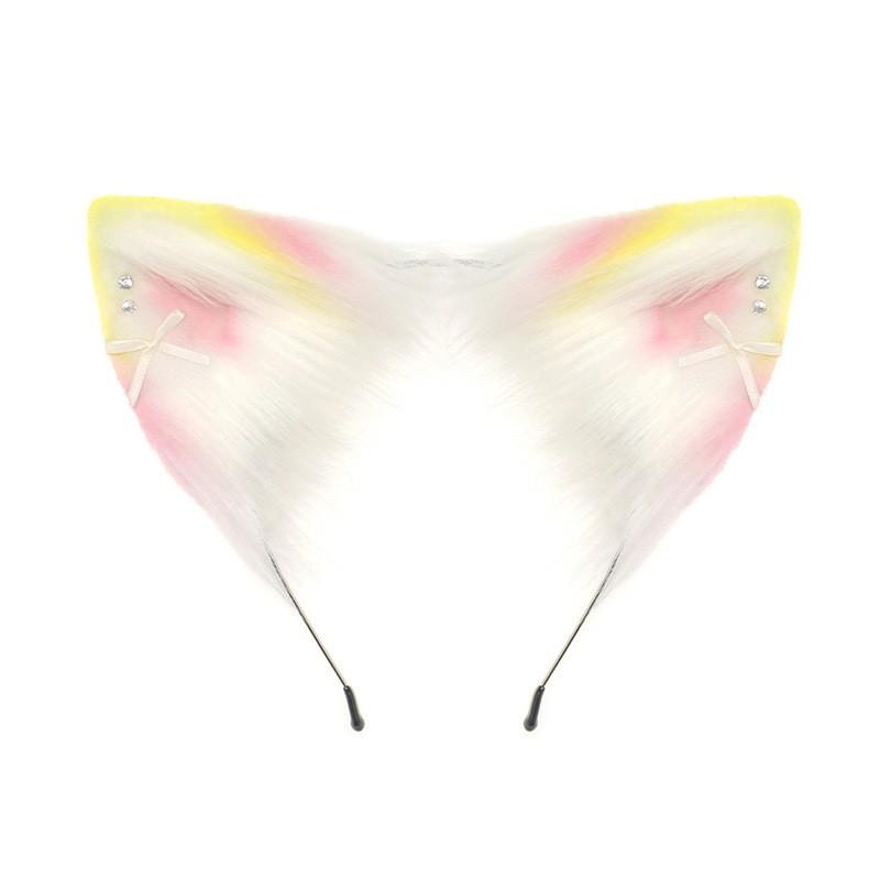 Colorful Gradient Cat Ear Headband Women Girls Cosplay Lolita Kawaii Hair Accessory