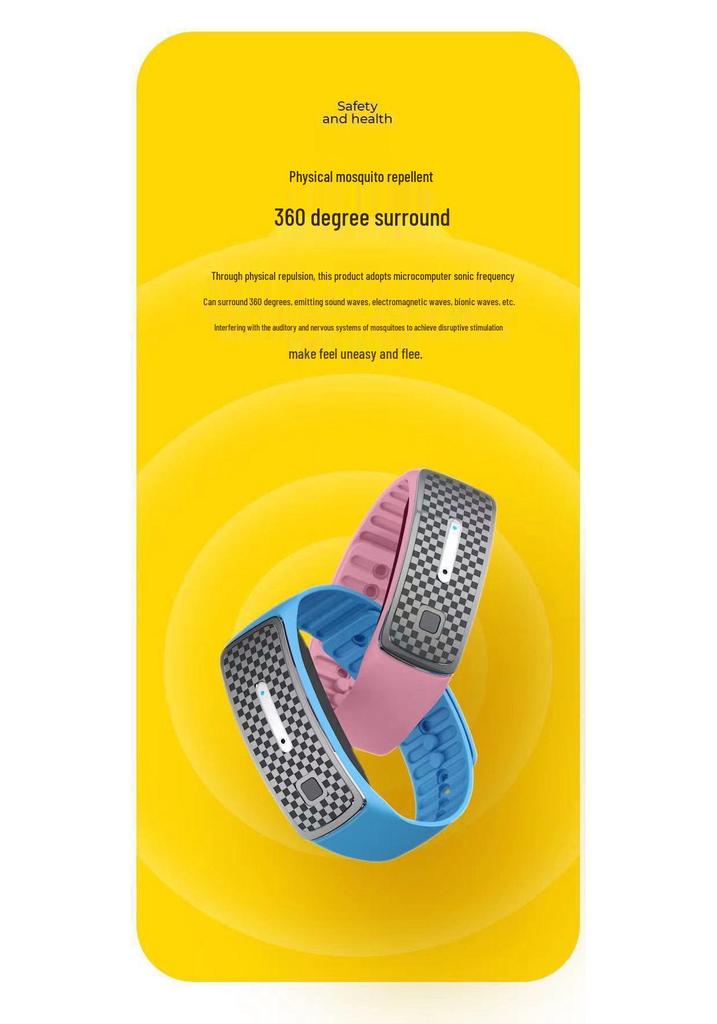 M30 Ultrasonic Mosquito Repellent Silicone Bracelet for Children & Adults - Long Battery Life, Safe for Infants and Outdoor Use.