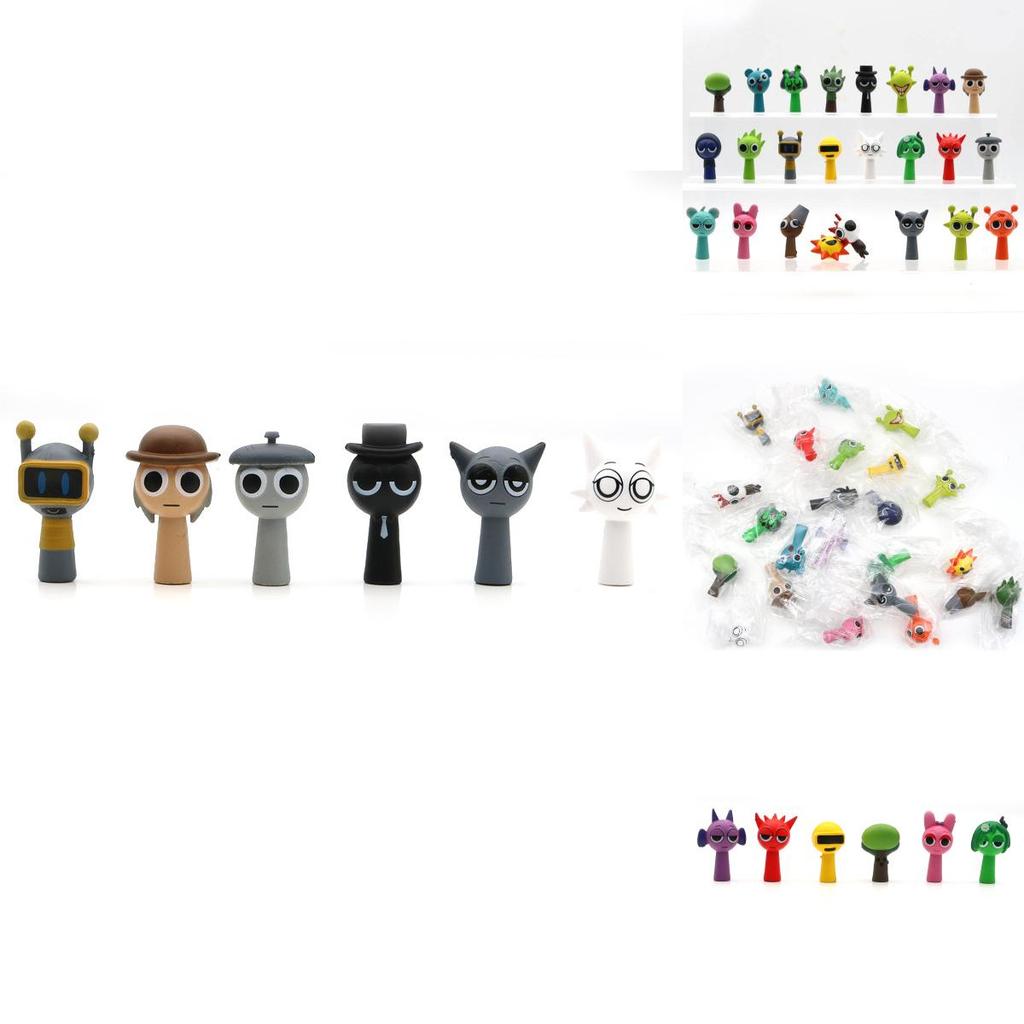 24 Unique Q Version Rhythm Box Office Figurines Music Game Cake Baking Toys Pvc