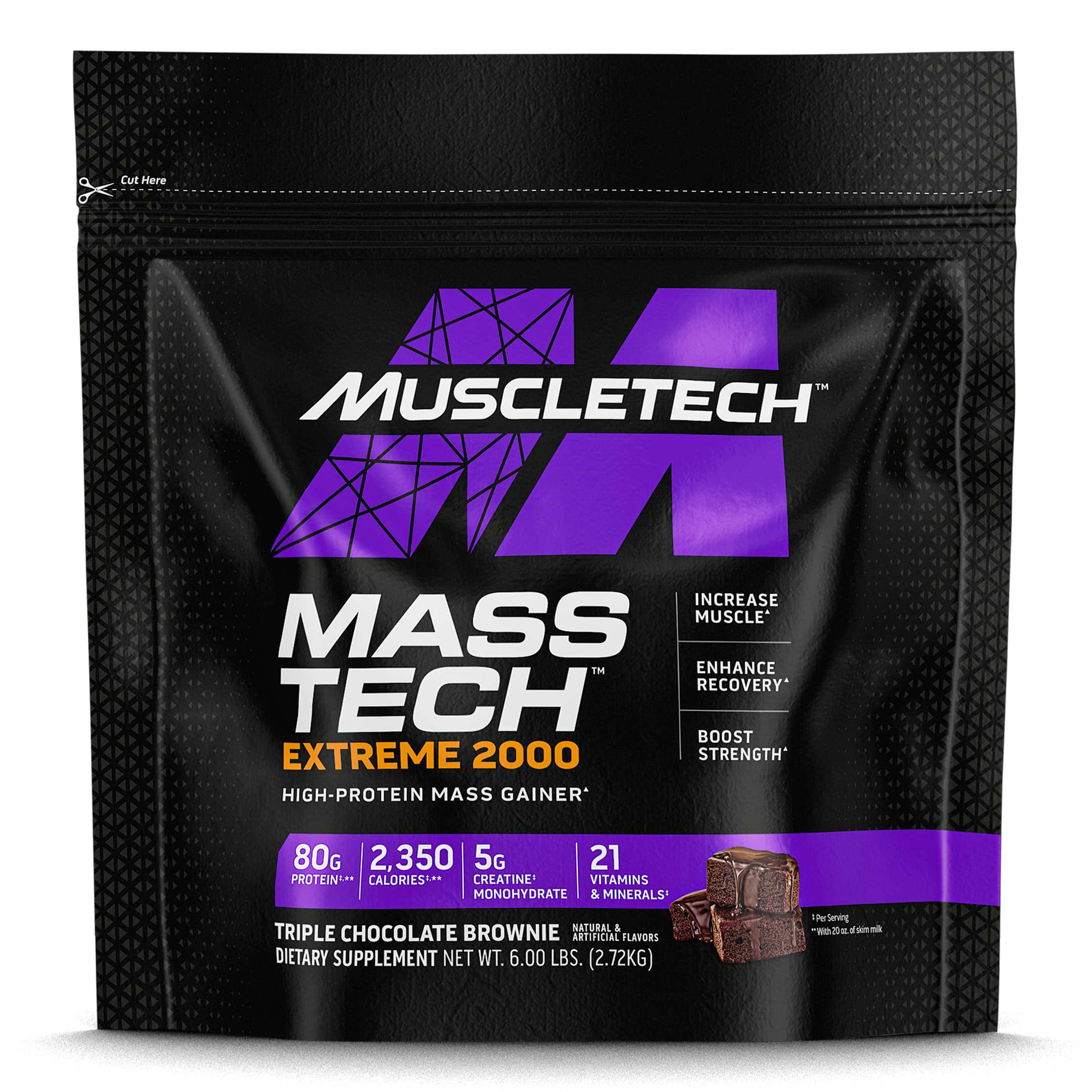 

MuscleTech, Mass Tech Extreme 2020, Triple Chocolate Brownie, 6 lbs (2.72 kg)