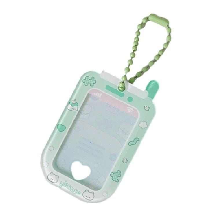 Miniature Keychain Card Holder Sturdy Plastic Cartoon Style Pocket Card Organizer For Everyday Carry And Travel