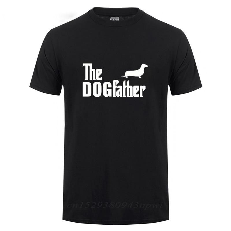 Dachshund Sausage Dog The Dogfather Funny T Shirts For Men Summer Short Sleeve Crewneck Cotton