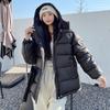 2023 Women's Autumn/Winter Korean-Style Hooded Down Cotton Coat - Small Size, Loose-Fit, Thick, Cotton-Padded Jacket
