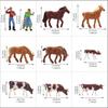 Evemodel Scenery Collection, 1:87 Scale Cow Models, Cow Models, Human Figures, Horse Models, 36-Piece Set, for Farms, Ranches, Micro Landscapes, Decor