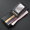 SEPTWOLVES Men's Genuine Leather Short Wallet, Coin Purse, Black