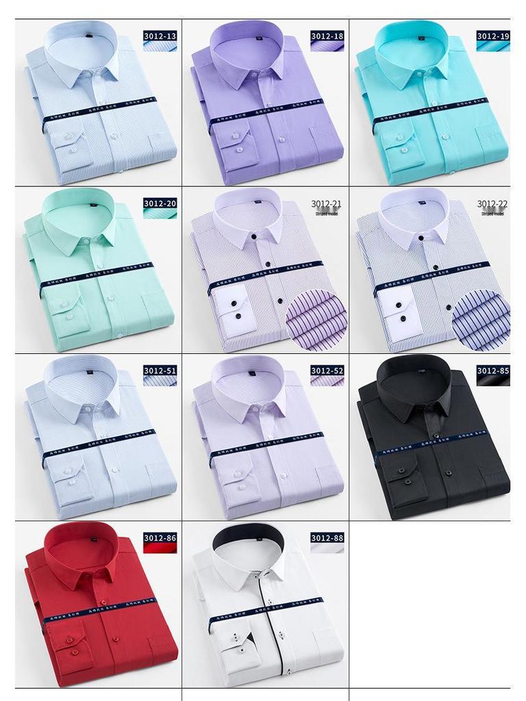 Camicia Professionale da Uomo a Maniche Lunghe a Strisce Bianche - Ideale per Lavoro, Tempo Libero, Colloquio o Abbigliamento da Lavoro (Logo Disponibile)