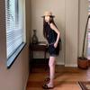 Chic Summer Sleeveless Women's Suit: Elegant Embroidered, Casual & Versatile Two-Piece with Loose Wide-Leg Shorts.