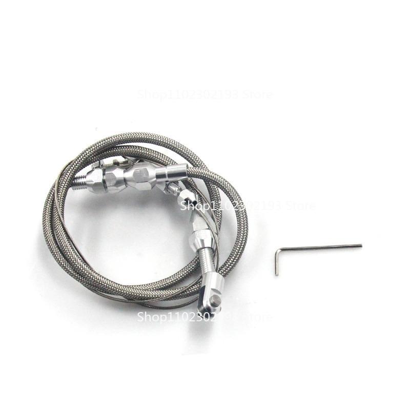24" 36" Car Universal Braided Throttle Cable Kit Swap Fuel Line Kit Stainless Steel Gas Cable