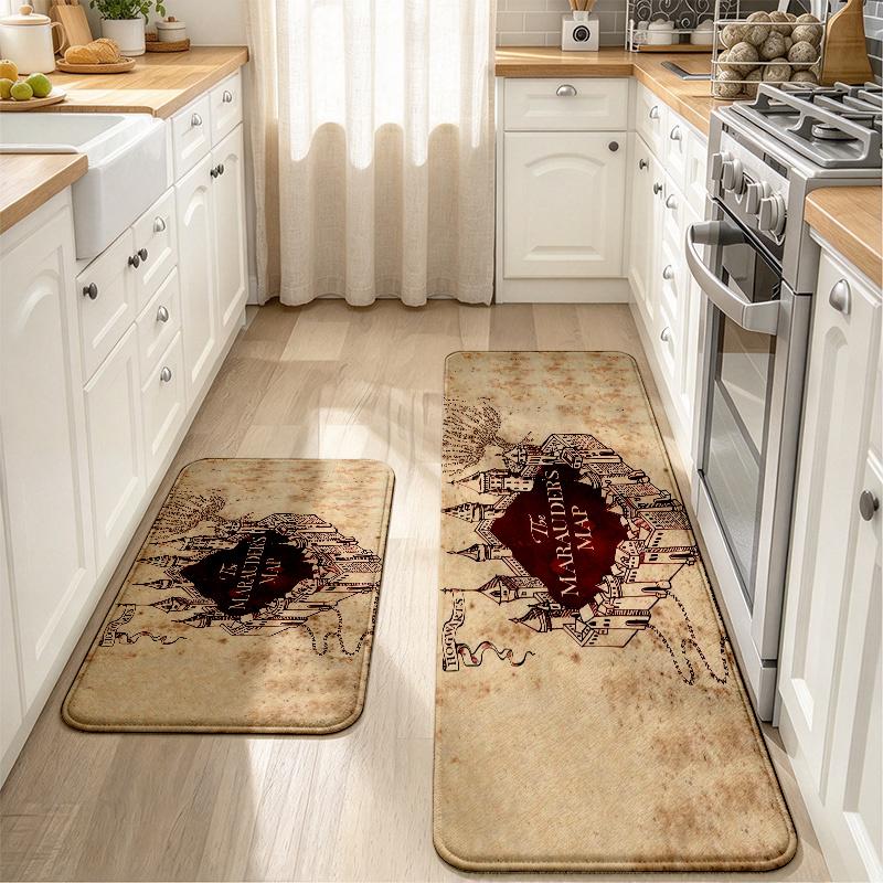 Harry Potter Flannel Kitchen Mat Christmas Soft Area Rug Non Slip Floor Carpet Home Decoration