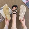 Cool slippers women's summer wear 2025 Internet celebrity explosion toe fashion French platform fairy style niche wedge heel shoes