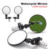Universal Motorcycle Mirrors 3 Inch Round Folding Bar End Side Mirror Rearview Mirror For 22MM Handlebar