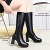 Fashion GKTINOO Women's Boots High Heel Winter Genuine Leather Natural Wool Warm Women Long Boots 2025 New Tassel Mid-Calf Boots Ladies