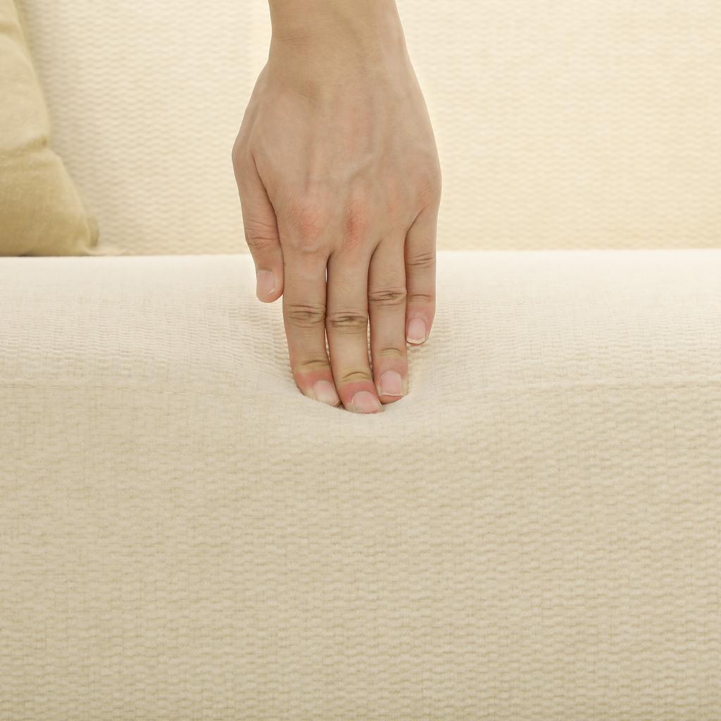 Two-Seater Sofa, Compact, Skin-Friendly Cover, Up to 240 kg, 130x74x79 cm, Cream White