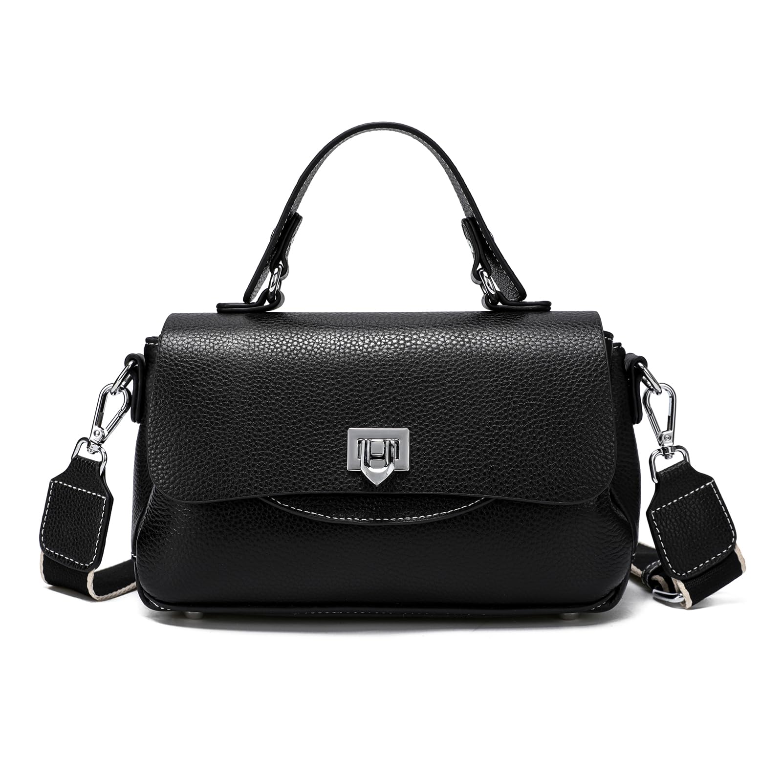 

Genuine Leather Shoulder Bag for Looks Commuting [imeetu] Women, 3-way Handbag, Crossbody, Shoulder, Handbag, Lightweight, Small, High, Stylish, Soft, чорний