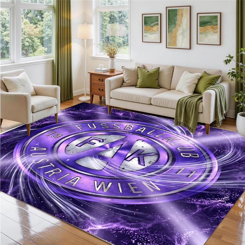 Austria Wien FC Design Crystal Velvet Rug Soft Decorative Mat for Bedroom Entrance