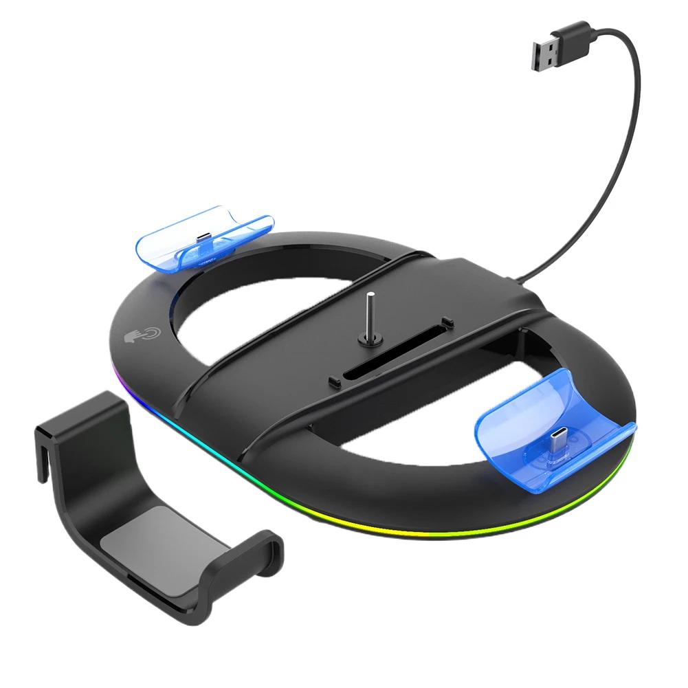 

Вертикальная подставка для консоли PS5 Slim Disc & Digital с 14 режимами подсветки RGB-подставка с атмосферной подсветкой для консоли PS5 Slim чёрный