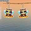 2D Cartoon Bee Pattern Ear Jewelry Dangle Earring Daily Outfits Party Accessories Perfect Gift for Family/ Friends