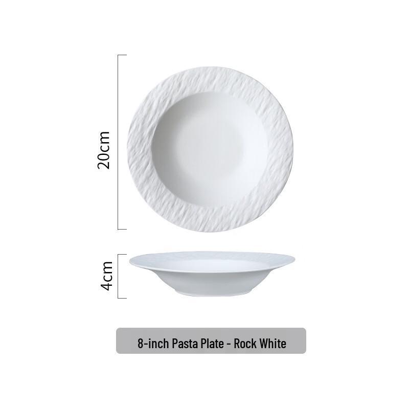 Nordic Stone Pattern Pasta Plate Set