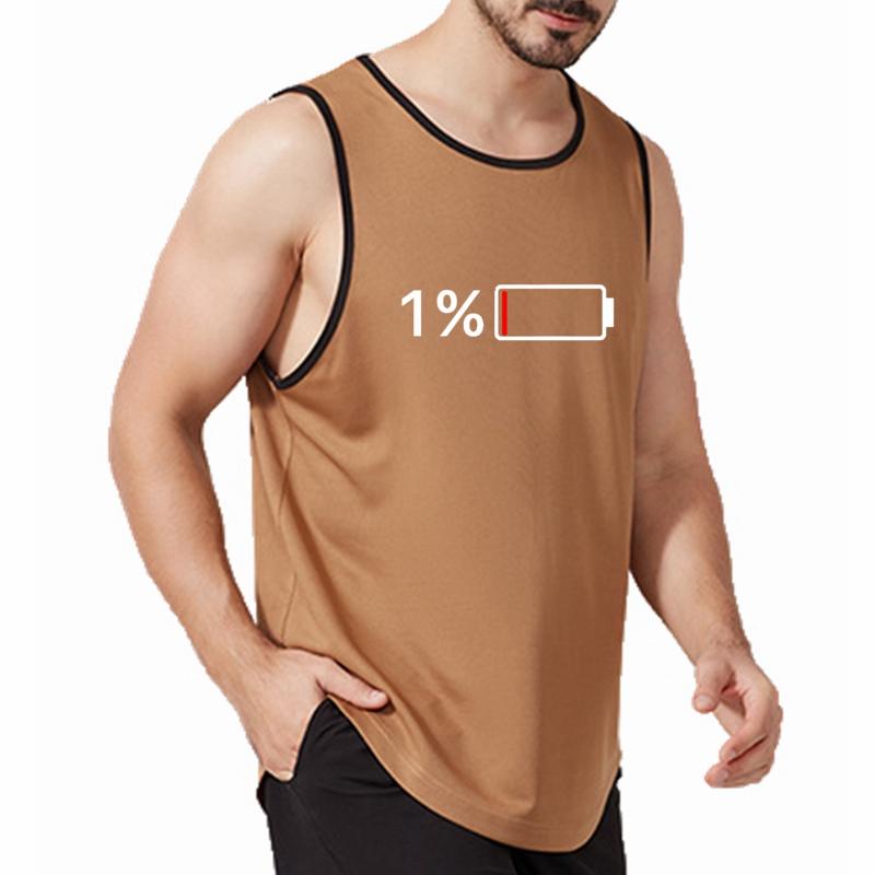 Hot Selling Men's Fitness Sleeveless Top Breathable Quick-drying Sports Vest Gym Muscle Men's Running Solid Color Simple T-shirt