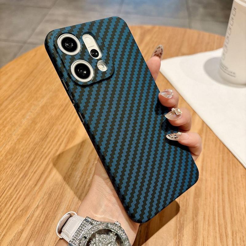 Applicable To OPPOReno11 Mobile Phone Case Pro Carbon Fiber Pattern Ultra-thin Skin Contrast Color FindX1Ultra Case
