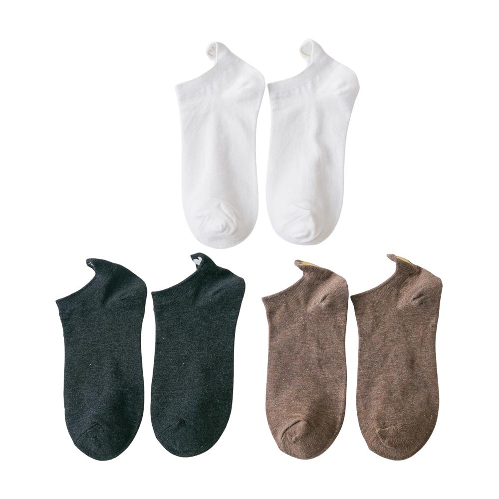 3 Paar Damen Bestickte Kurze Knöchelsocken Set Frühling Sommer Liebesherz Japanischer Stil Bonbonfarbe Lässig Mode Baumwollsocken