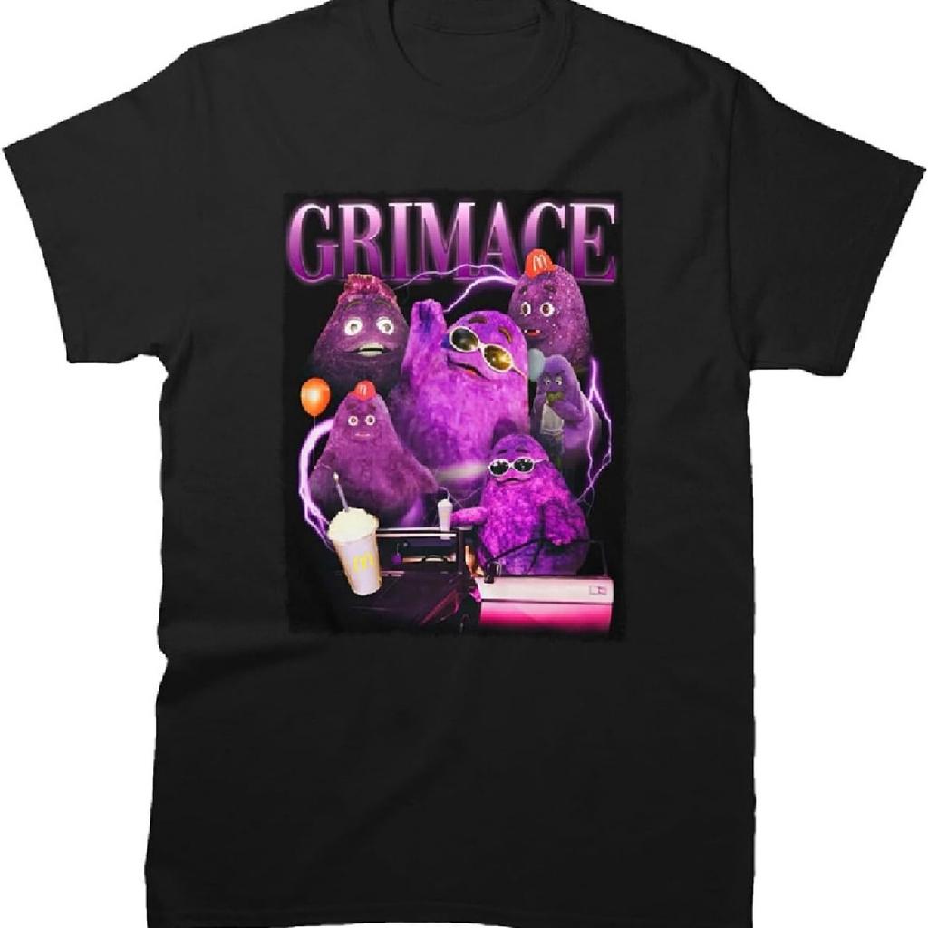 Men Women Grimace Outfit in Cotton 90S Tee Y2K Cool Style Graphic Tribute T-Shirt Birthday Father's Day Multicolor