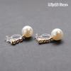 Pearl Earring White Wedding Miyabi Delicate Non-pierced Earrings, Earrings, Women's, Style, Painless, Swinging, Popular, Resin, Gold, Rhinestone,