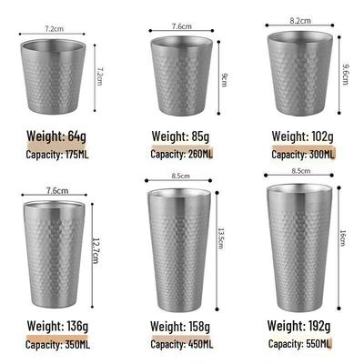 304 Stainless Steel Coffee and Juice Cup Set (3-Pack)