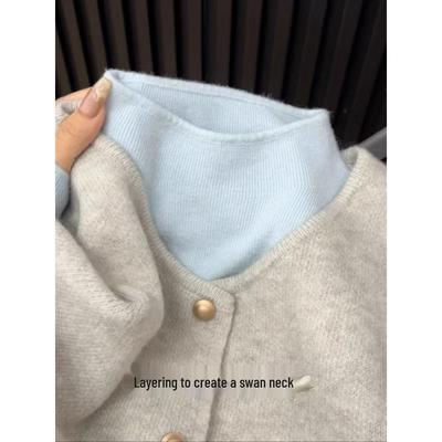 Korean Style Women's Slim Fit Semi-High Neck Sweater - Soft, Glutinous Knit Pullover for Autumn & Winter
