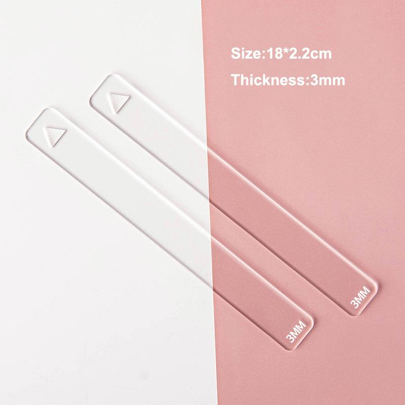 2Pcs Acrylic 2/3/4/5/6mm Rolling Strip Pin Rail Set Rolling Pin Guides Measuring Dough Strips Leveling for Pastry Baking Cookies