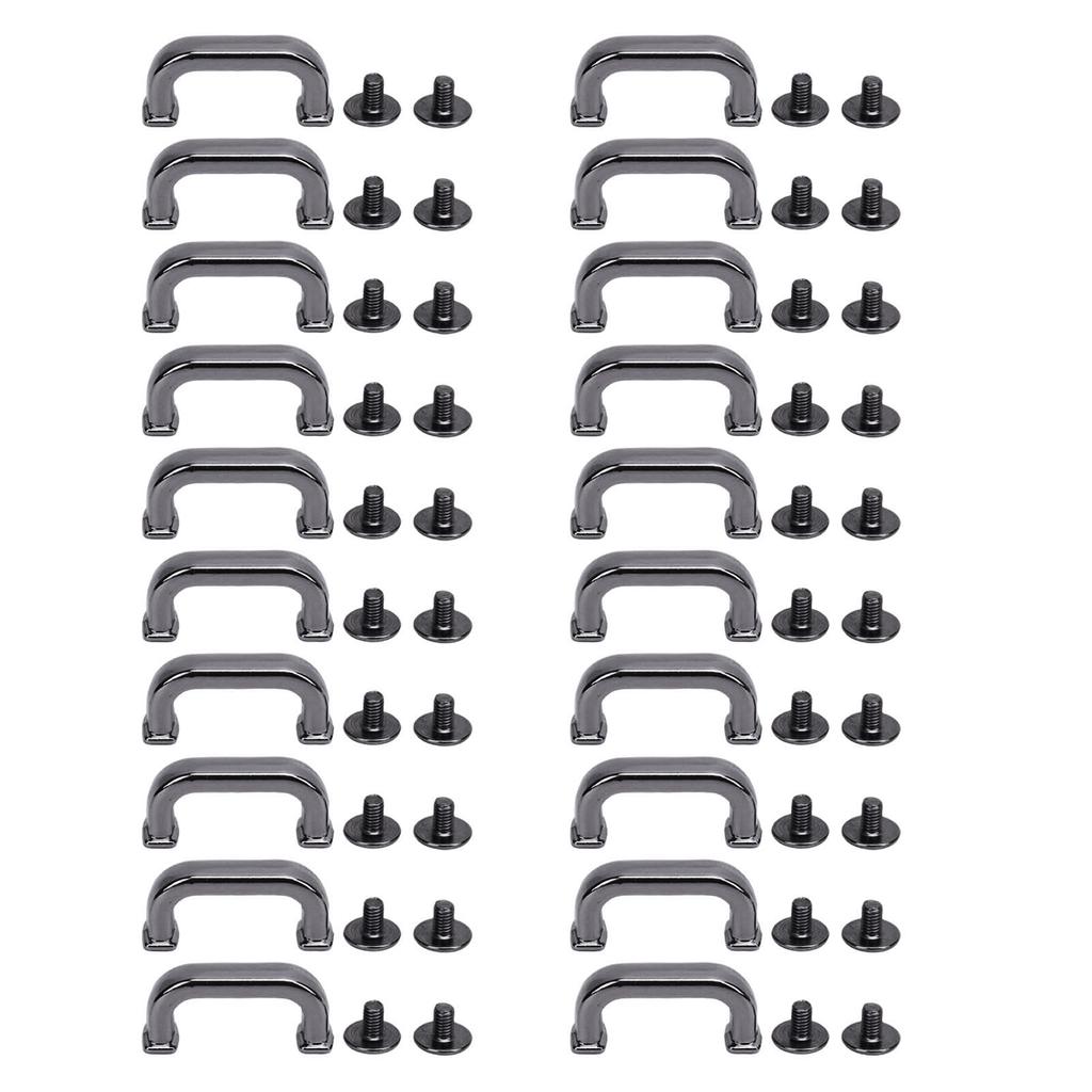 20 Pcs Arch Bridge Buckle Square 17x8x5mm Alloy D Ring Connector Buckle with PH Screws for Bag Handb