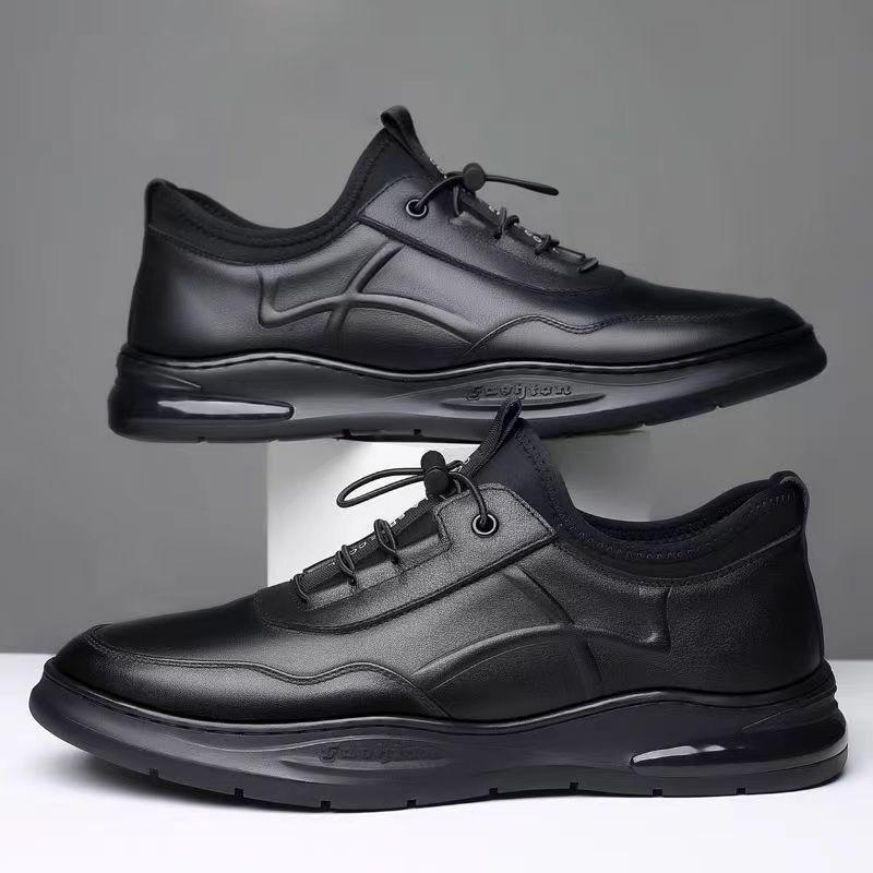 Men's Breathable Lace-up Leather Shoes, Casual & Formal British Style