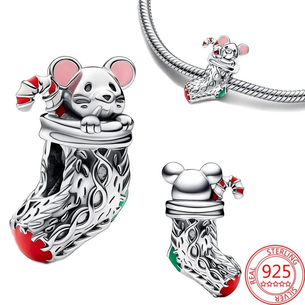 Winter Copper Christmas Charm Funny Santa Claus Reindeer Snowflake Bead Fit Original Bracelet Diy Gift Fine Jewelry