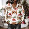 Women's Christmas Print Long Sleeve Hooded Pullover Sweatshirt