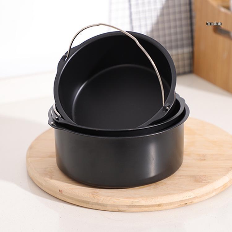 Stampi per Torta Resistenti alle Alte Temperature per Friggitrice ad Aria con Manico, Teglie Rotonde da 6/7/8 pollici