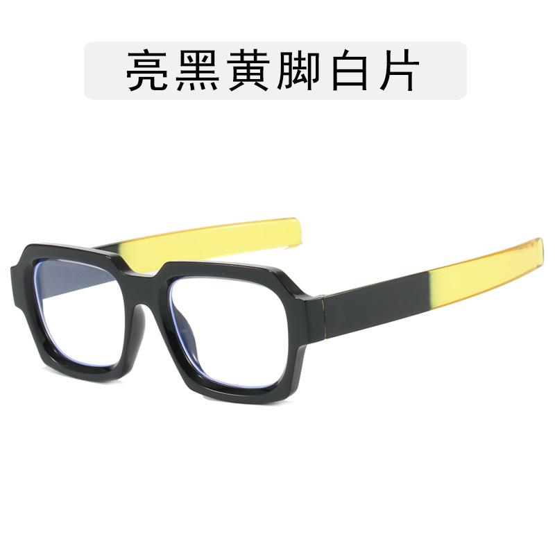 Lunettes pour Homme de Forme Carrée Style Hip Hop Couleur Contrastée Monture de Lunettes pour Femme Élégantes Bloquant la Lumière Bleue Lunettes pour Homme