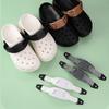 1 Pair Of Hole Shoes Back Strap With Fixed Buckle, Grey
