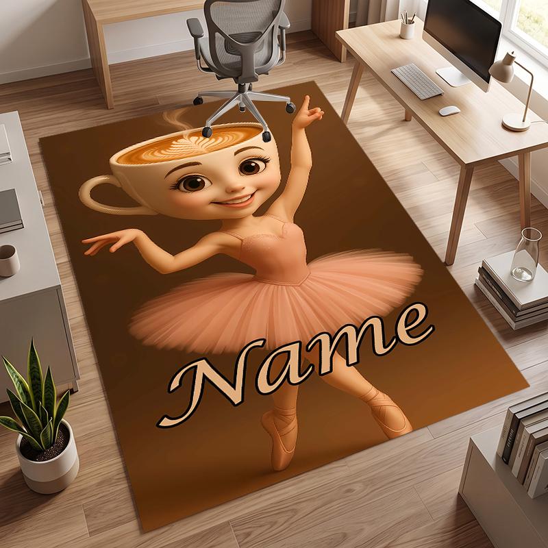 Balerină Cappuccina (1) Covor de birou personalizat cu nume Decor elegant pentru sufragerie, dormitor, bucătărie