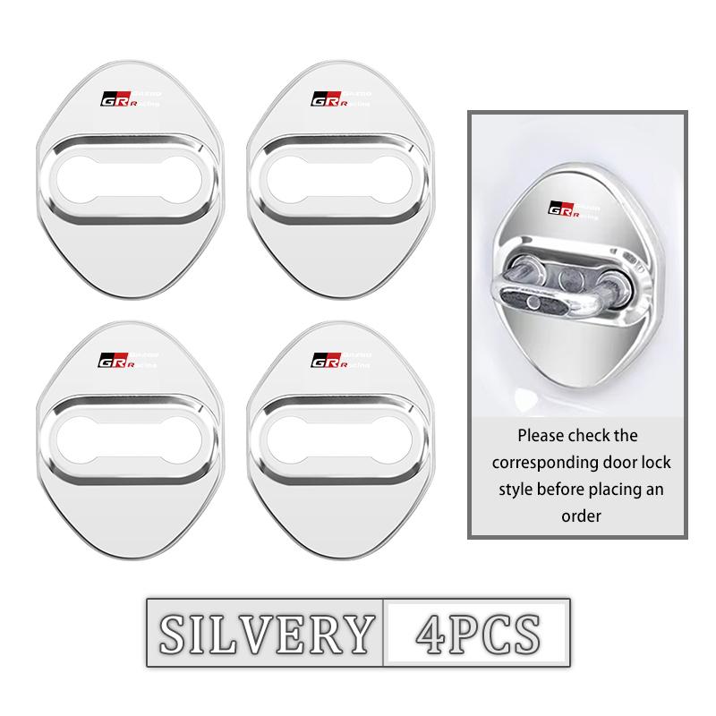 

4PCS Car Door Lock Cover Stainless Steel Protection Accessories For Toyota Crown GR Corolla YARIS Auris C-HR Hilux Vios Prius