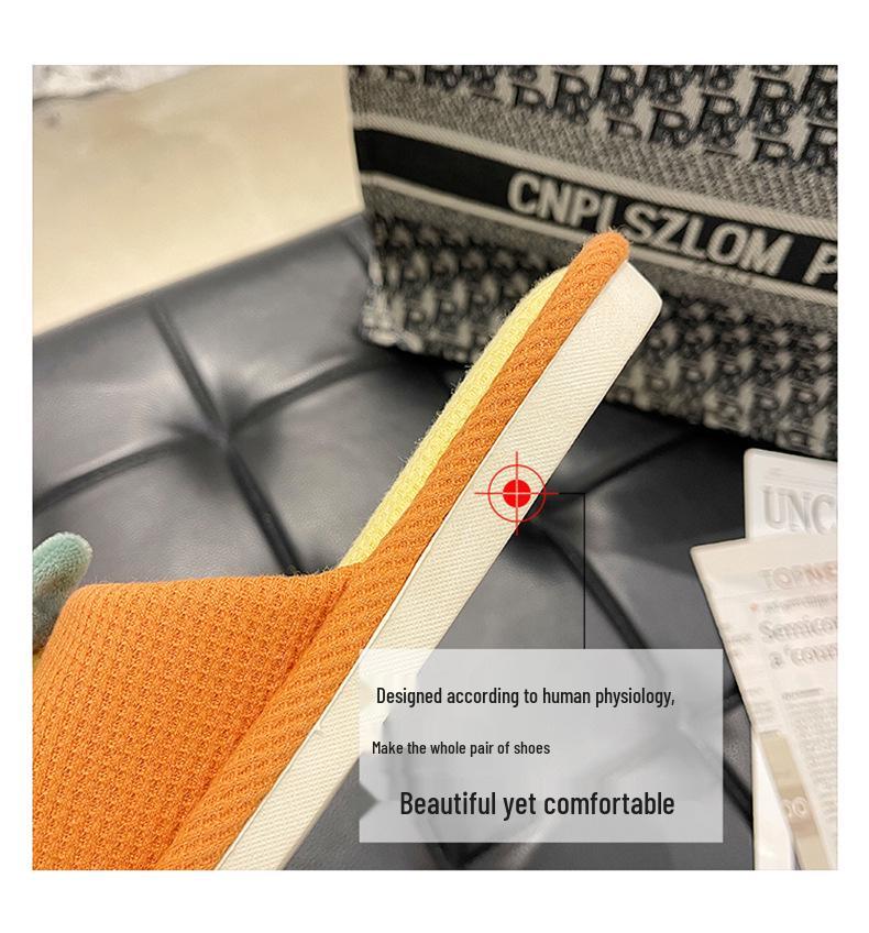 Cute Cotton Linen Slippers for Women - Silent Indoor Home Footwear for Spring and Autumn