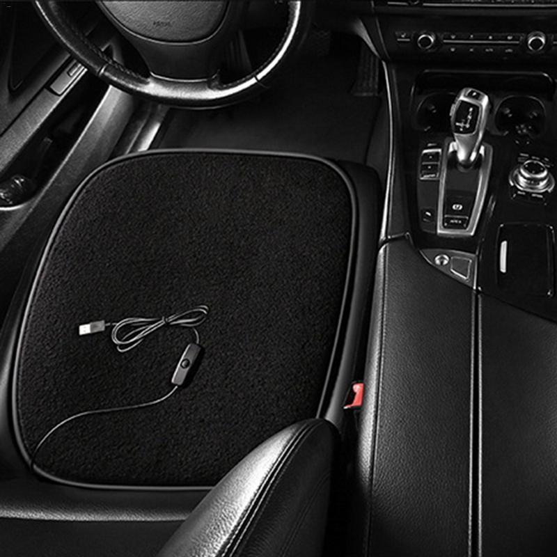 USB Heated Seat Cushion Winter Lambswool Heating Warm Car Seat Cushion For Office Home Use 5V 12W Thermostat Heating Cushion