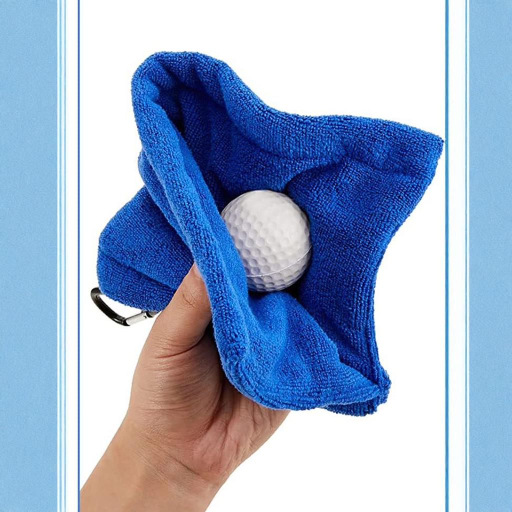 Compact Portable Golf Ball Wipe Cloth - Microfiber Soft Absorption Cleaning Towel  Golf Cleaning Accessory