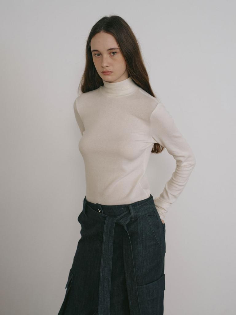 MUSEE Sienna Wool-Blend Turtleneck Top_Ivory