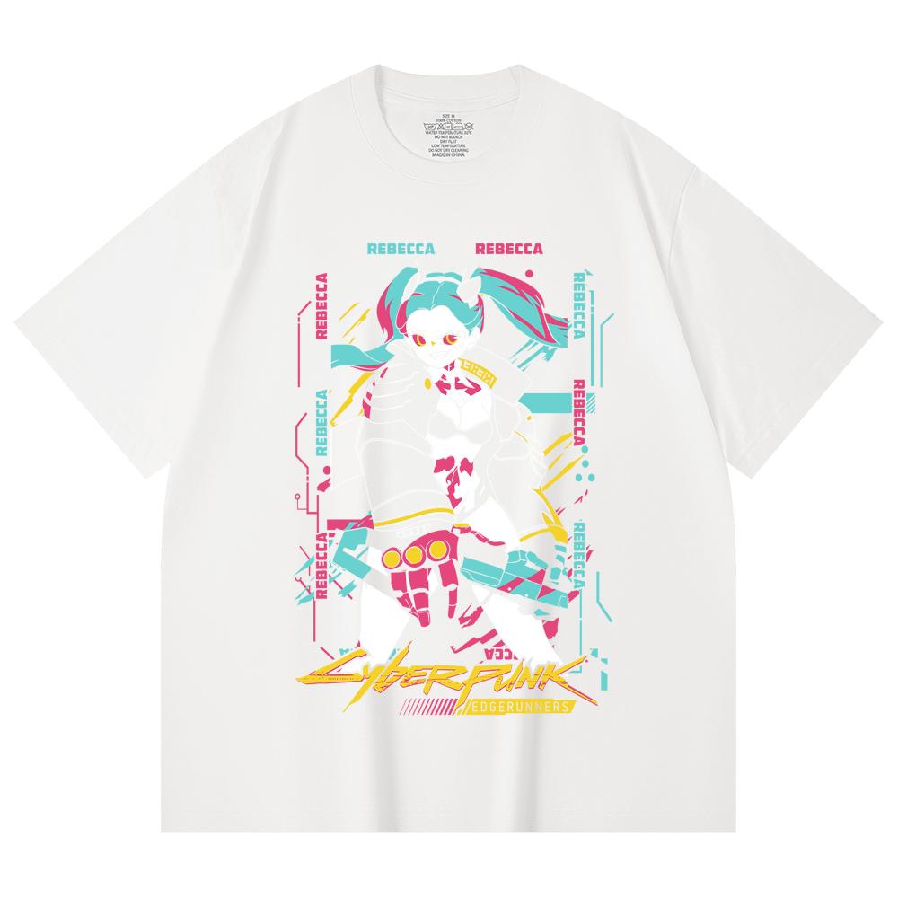 100% Cotton Cyberpunk Edgerunners V2 Rebecca Print Unisex Heavy Cotton T Shirt