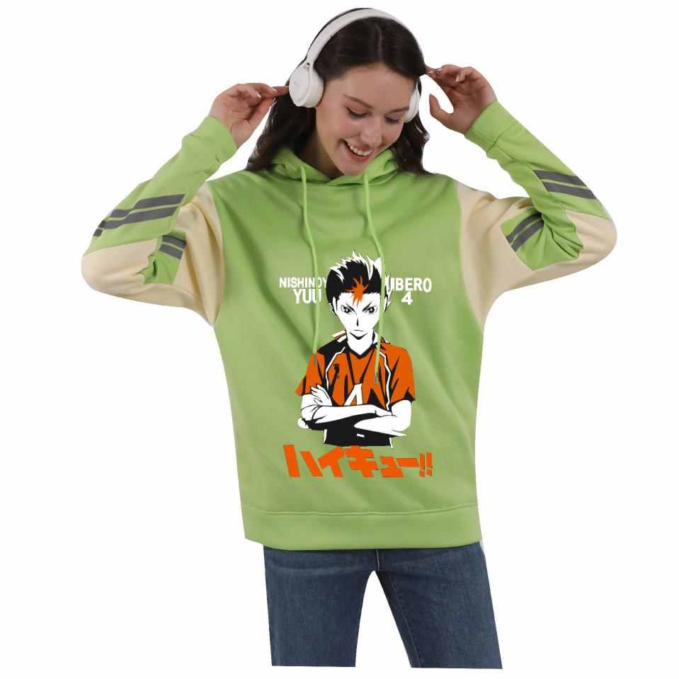 2024 Haikyuu Series Reflective Color Block Hoodie