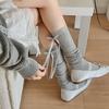 Ballet Style Stacking Socks Children's Bow Spring and Autumn Mid-tube Socks Boneless Miu Japanese Gray Calf Stockings