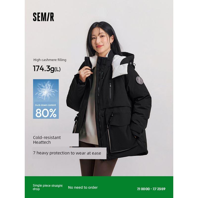 

Outwear | Same Style with Mall Senma down Jacket Women s Mid Length Long Length Oil-Proof 2024 New Arrival Rain-Proof Windproof Winter Clothes This White 10102 175/96A/XXL